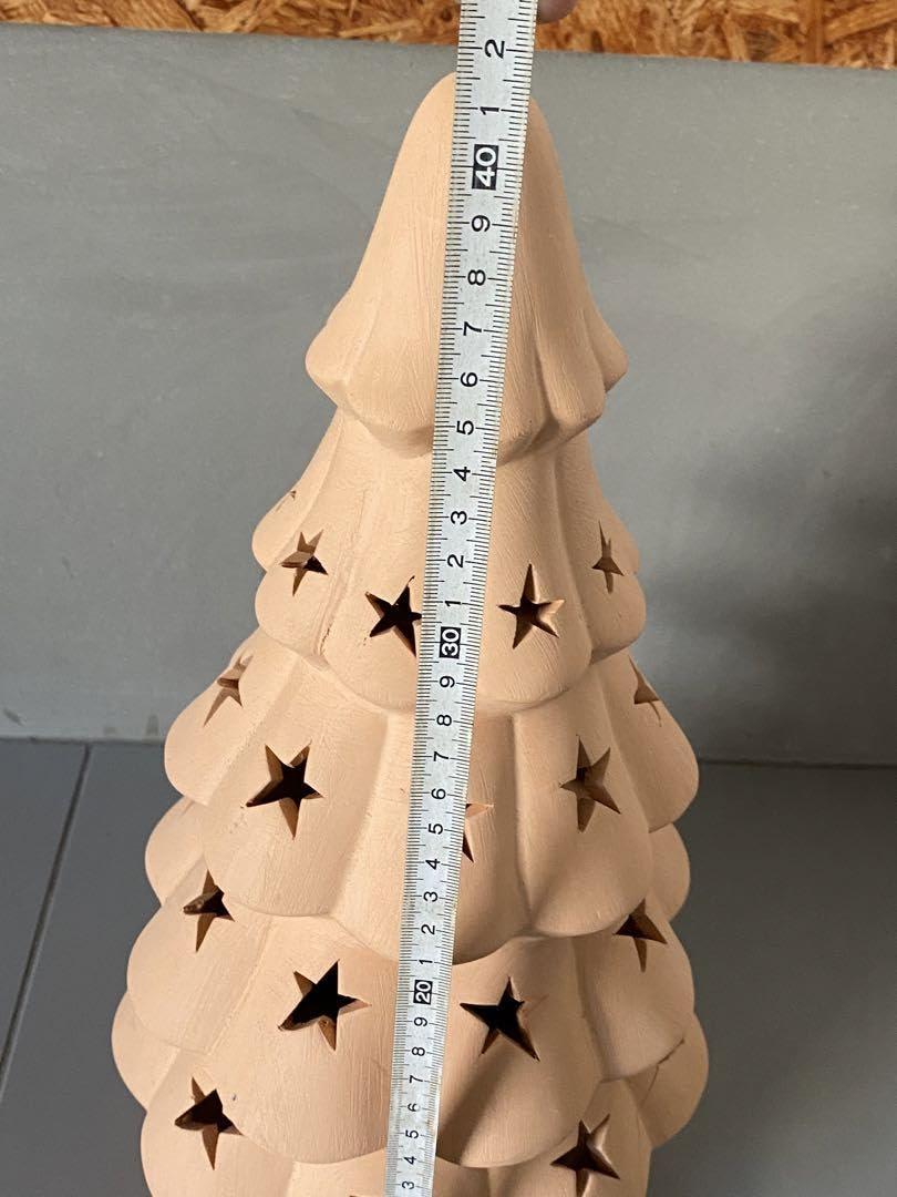 Amazon | ガーデニング 素焼きオブジェ クリスマスツリー 電灯配線穴